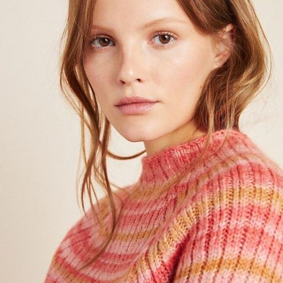 Anthropologie T.La Drea Space-Dyed Mock Neck Sweater, Size Medium, New with Tags - Picture 4 of 9